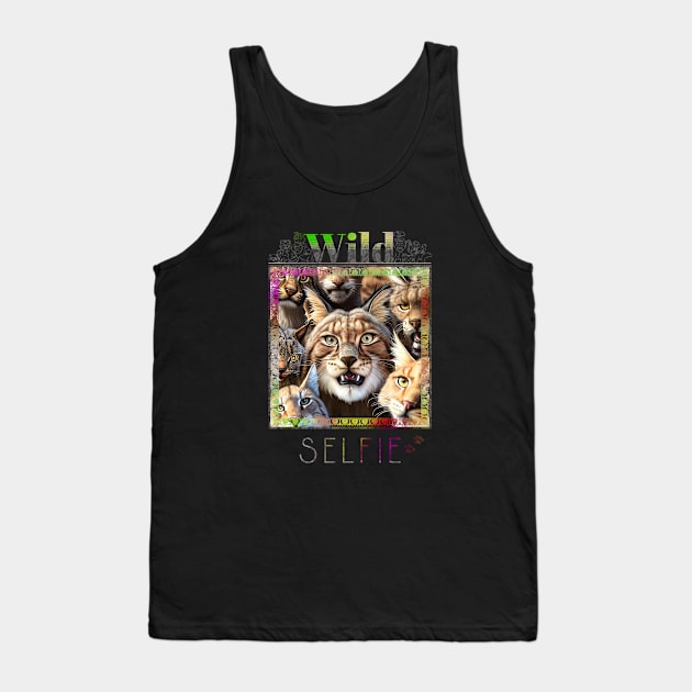 Lynx Cat Wild Nature Funny Happy Humor Photo Selfie Tank Top by Cubebox